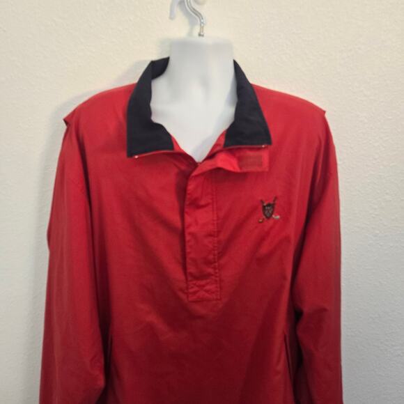 Polo by Ralph Lauren Vintage Men's Red Golf Windbreaker Pullover 1/4 Zip Size XL - Picture 3 of 8